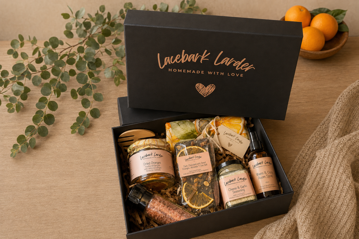 Gift Box with a variety of Lace Bark Larder Products